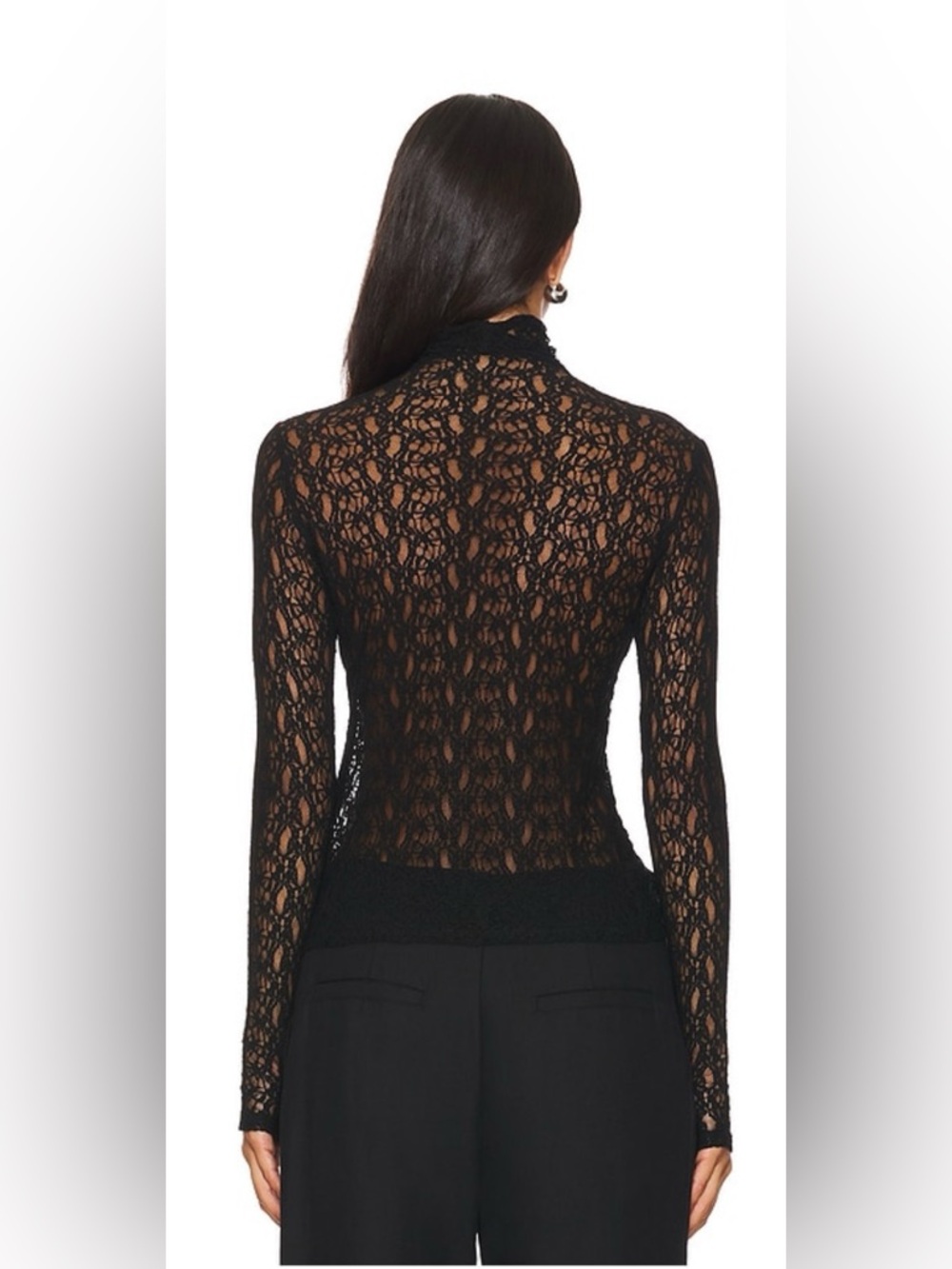 Enza Costa Lace Black Lace Long-Sleeve Top - Picture 2 of 5